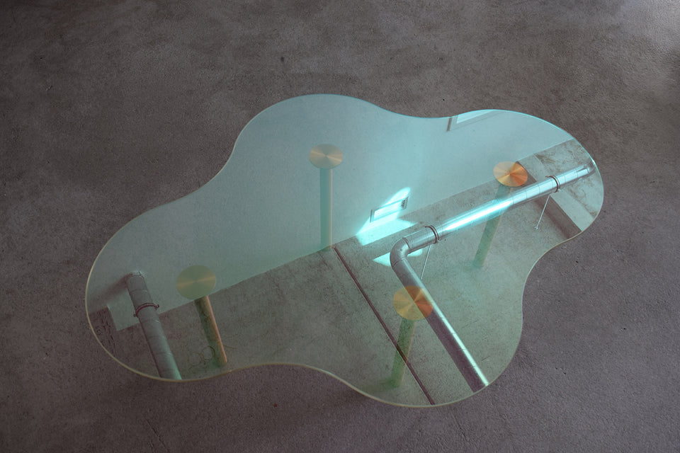 - SALE - CAMO C / dichroic glass / cyan-magenta